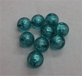 Turquoise /Foil  - Round 25mm Approximately  