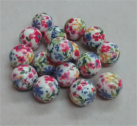 Multi/White Coloured : Floral : Approximately 25mm 