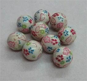 Multi/Cream  Coloured : Floral :  Approximately 28mm 