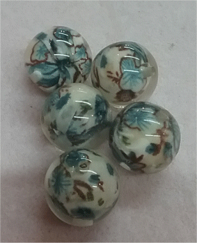 Cream/Blue : Floral - 20mm Approximately 