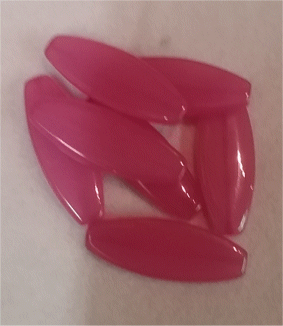 Pink Ovel : Approximately 60mm x 25mm