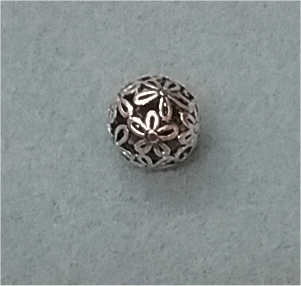 Tibetan Style Beads : Round Flower : Nickel Free : Antique Silver : Approximately 14mm :  Hole 2mm  