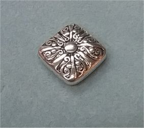 Tibetan Style Beads : Diamond : Nickel Free : Silver : Approximately 36mm x 36mm : Hole 2mm 