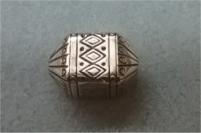 Tibetan Style Beads  : Oval : Nickel Free : Antique Silver : Size - Approximately  25mm x 15mm : Hole 4mm 