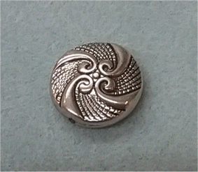 Tibetan Style Beads  : Round Flat : Nickel Free : Antique Silver : Size - Approximately  25mm : Hole 2mm 