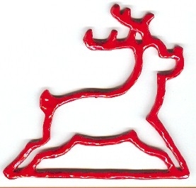  Red Reindeer : Metal Size: 4-1/2" opening.  Height 5" : Bellpull Style  by Mill Hill  