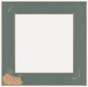 GBFRFA5 Matte Green with Hand painted Pumpkin Patch Frame 8"X 8". by Mill Hill  