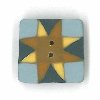 4634S Small Gold/Blue Quilted Star by Just Another Button Company