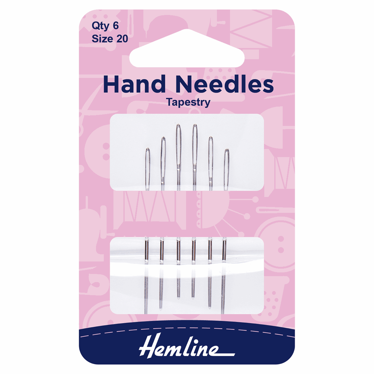 Size 20 Cross stitch /Tapestry : Hand Sewing Needles  : 6 Pieces : by Hemline 