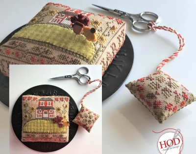  HD - 192 - House on a  Hill : A Harmony in Autumn - Pincushion & Fob by Hands on Designs