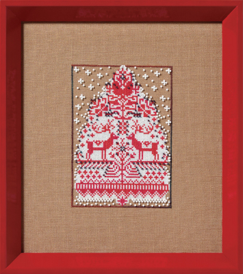 NC365  Red Tree Christmas Fair Isle Red Collection by Nora Corbett Designs 