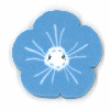 bw1006.L Large Geranium - Blue & White by Just Another Button Company 