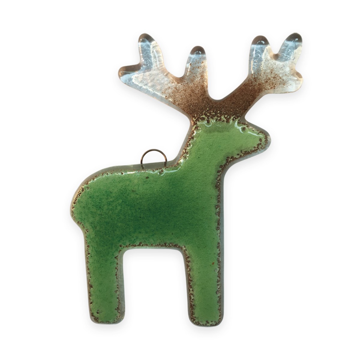 Reindeer : Green : Tree ornament  : 1648-17 by Nobile'  