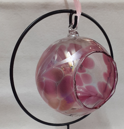 12.5cm : Friendship Hanging Tealight Sphere :  Pink  by Nobile'