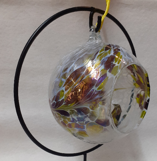 12.5cm : Friendship Hanging Tealight Sphere : Yellow & White  by Nobile'  RRP £18.75