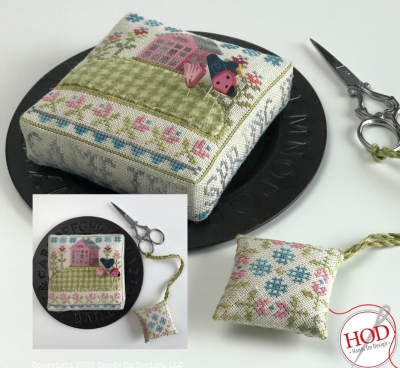  HD - 201 - House on a  Hill : Came the Spring - Pincushion & Fob by Hands on Designs 