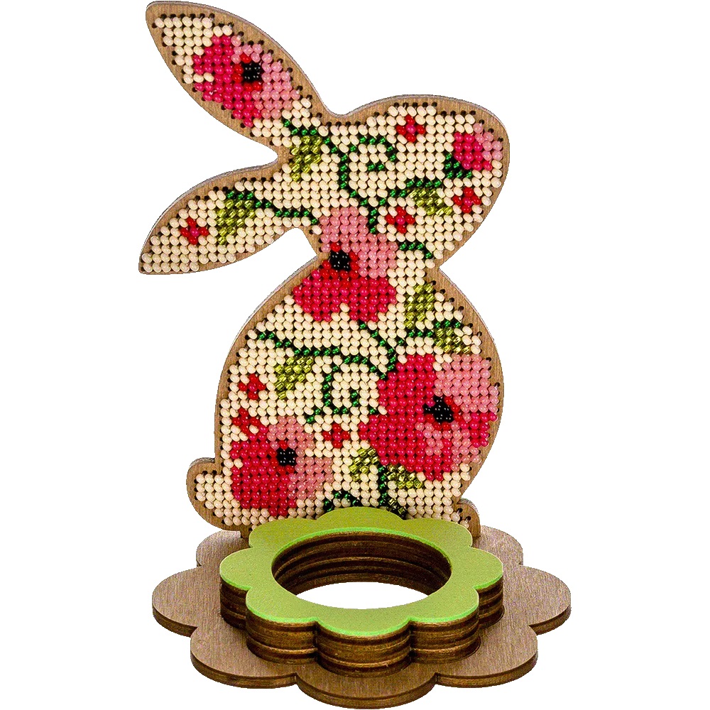 FLK-267 Rabbit egg stand beading kit - 9.5cm 11cm Wonderland Crafts