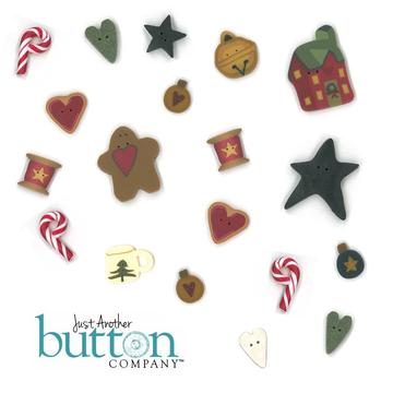 Country Christmas Garland Buttons with free chart by Just Another Button Company   