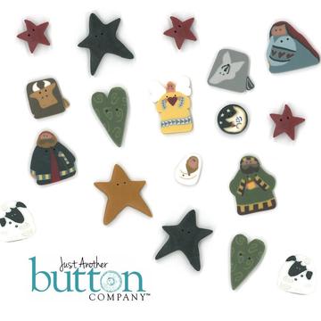 Bethlehem Garland Buttons with free chart by Just Another Button Company  