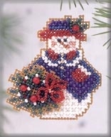 H112 Wintertime Snowlady Ornament / Pin  Kit   by Mill Hill  