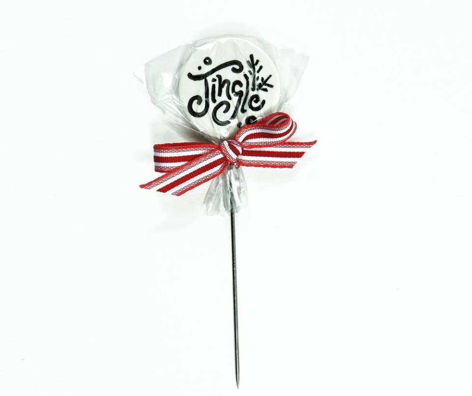 Jingle Lolly - large pin for pincushions cross stitch by Just Another Button Company