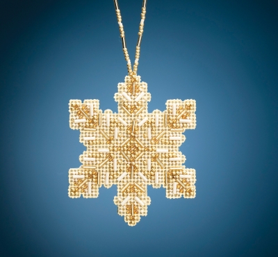 MH21-2012 Golden Snowflake Ornament Kit by Mill Hill  