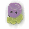 2322T Tiny Purple Ribbon Rose by Just Another Button Company