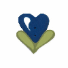 2367 L Large Navy Bloom heart by Just Another Button Company  