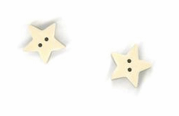 Faith  3447M  Medium Tea Dyed Star Buttons x 2 by Just Another Button Company