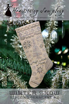 Heartstring Samplery - Winter Snow Stocking Ornament