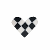 ss 1013 Black and White Checked Heart  : by Just Another Button Company