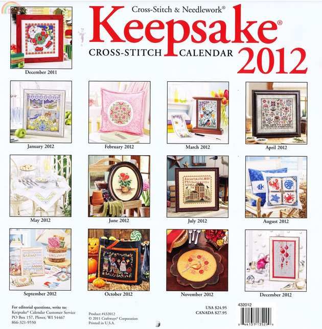 Calendar 2012 by Cross Stitch & Needlework Keepsake 