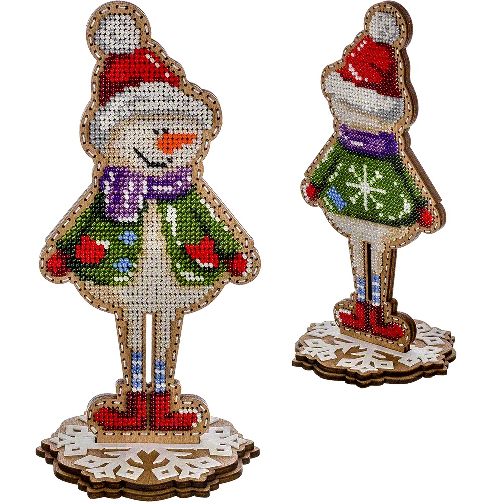 FLK-299 Snowman beading kit - 20cm x 9cm by Wonderland Crafts 