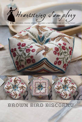 Heartstring Samplery -  Brown Bird Biscornu