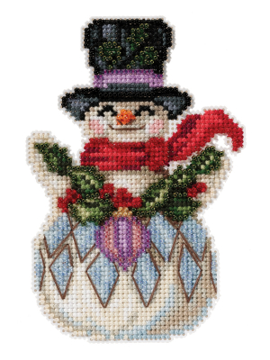 JS20-2115 Snowman with Holly by Mill Hill   