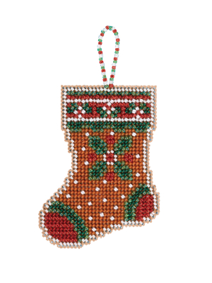 MH21-2112 Gingerbread Stocking Ornament  Kit by Mill Hill  