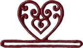  Red Filagree Heart : Metal Bellpull by Mill Hill 