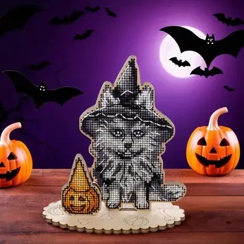 FLW-052 Halloween Dog Cross Stitch kit - 10cm x 12cm by Wonderland Crafts