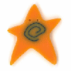 3504XL Extra Large Orange Swirly Star by Just Another Button Company