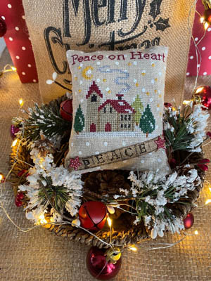 Peace on Heart Pillow by Mani di Donna 