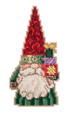 Oli Elf Beaded Counted Cross Stitch Christmas Ornament Kit Mill Hill 2012 Winter Holiday MH18-2302 