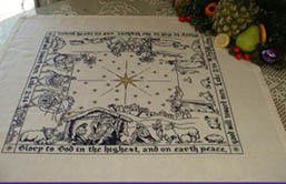 The Nativity Story - Square Table Topper by Blackberry Lane Designs LLC  