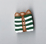 Green and White striped gift Button  by Puntini Puntini  