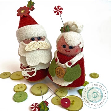Clara & Claus Spoolkeep Pincushion--supplies only by Just Another Button Company  