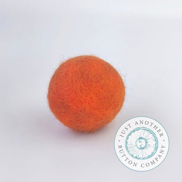 Orange Felted-Wool Ball  - 3CM by Just Another Button Company  
