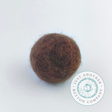 Brown  Felted-Wool Ball  - 3CM by Just Another Button Company 