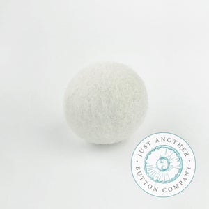 Winter White  Felted-Wool Ball  - 3CM by Just Another Button Company