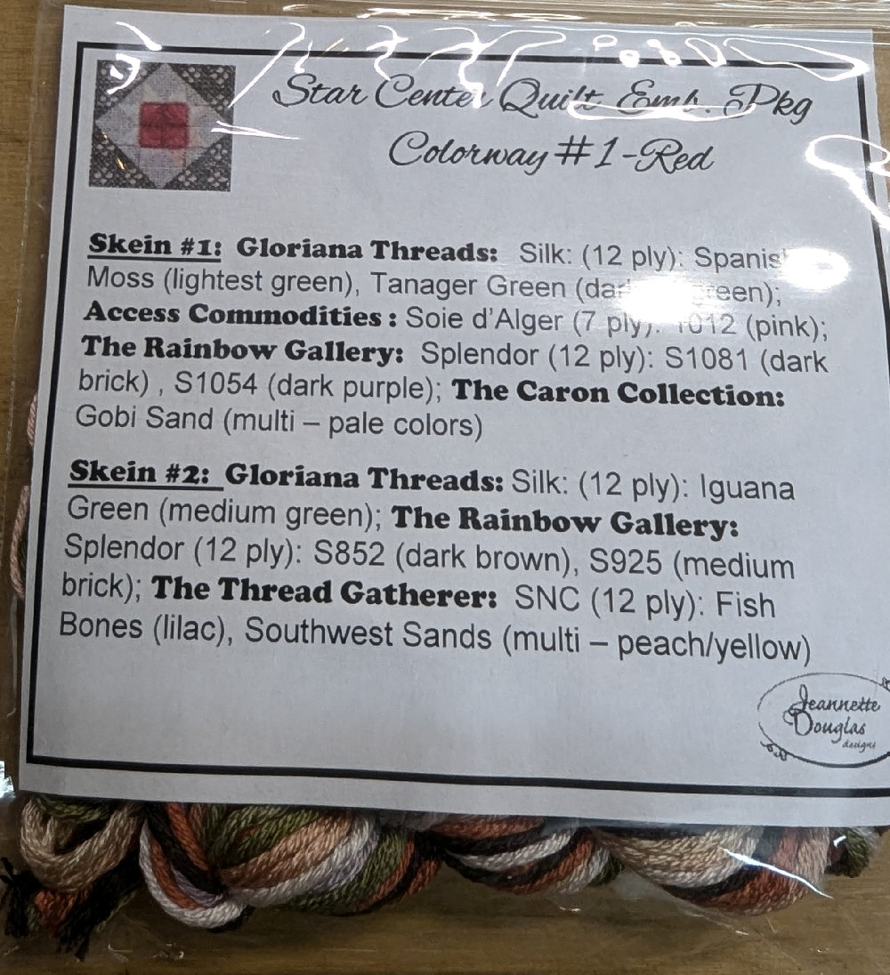 Star Center Quilt - Thread Pack Red by Jeannette Douglas Designs