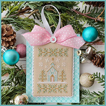 Country Cottage Needlework - 3 Christmas Church - Pastel Collection 