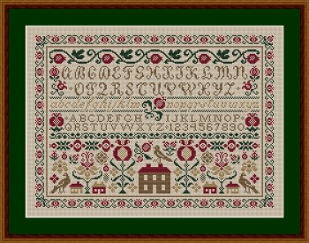 Happiness Is Heartmade - Pomegranate Alphabet Sampler